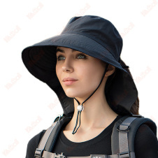 neck protection black summer hats